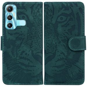 For Infinix Hot 11 X662 Tiger Embossing Pattern Horizontal Flip Leather Phone Case(Green) (OEM)