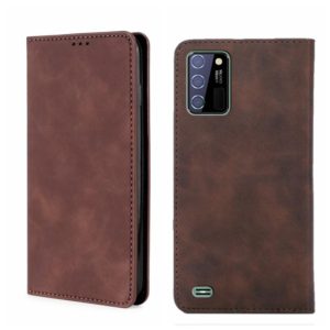 For Oukitel C25 Skin Feel Magnetic Horizontal Flip Leather Phone Case(Dark Brown) (OEM)