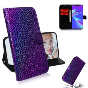 For Asus Zenfone Max (M2) ZB633KL Solid Color Colorful Magnetic Buckle Horizontal Flip PU Leather Case with Holder & Card Slots & Wallet & Lanyard(Purple) (OEM)