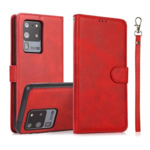 For Samsung Galaxy S20 Ultra Calf Texture 2 in 1 Detachable Magnetic Back Cover Horizontal Flip Leather Case with Holder & Card Slots & Wallet & Photo Frame(Red) (OEM)
