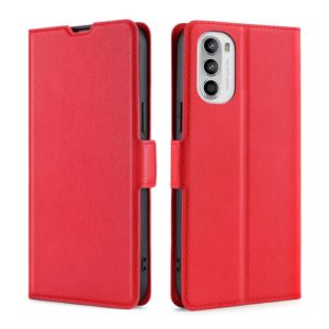 For Motorola Moto G52 4G/G82 5G Ultra-thin Voltage Side Buckle Horizontal Flip Leather Phone Case(Red) (OEM)