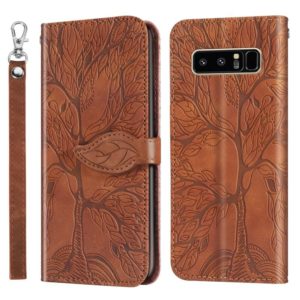 For Samsung Galaxy Note8 Life of Tree Embossing Pattern Horizontal Flip Leather Case with Holder & Card Slot & Wallet & Photo Frame & Lanyard(Brown) (OEM)