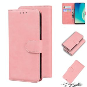 For ZTE Blade A7s 2020 Skin Feel Pure Color Flip Leather Phone Case(Pink) (OEM)