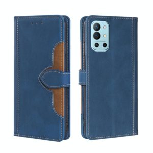 For OnePlus 9R Skin Feel Straw Hat Magnetic Buckle Leather Phone Case(Blue) (OEM)