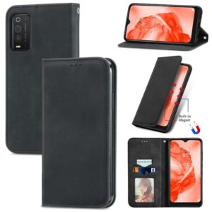 For TCL 205 Retro Skin Feel Magnetic Horizontal Flip Leather Phone Case(Black) (OEM)