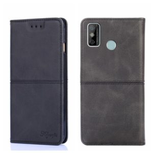 For Tecno Spark 6 GO Cow Texture Magnetic Horizontal Flip Leather Phone Case(Black) (OEM)