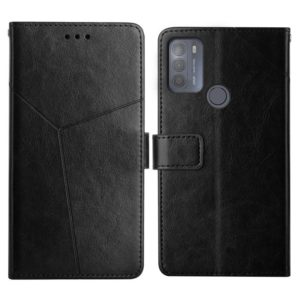 For Motorola Moto G50 Y Stitching Horizontal Flip Leather Phone Case with Holder & Card Slots & Wallet & Photo Frame(Black) (OEM)