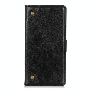 For Xiaomi Redmi 9A Copper Buckle Nappa Texture Horizontal Flip Leather Case with Holder & Card Slots & Wallet(Black) (OEM)