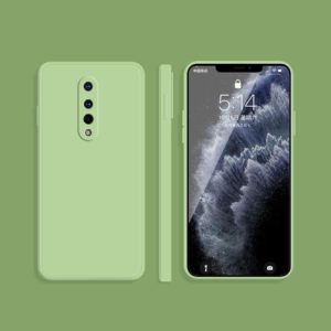 For OnePlus 8 Solid Color Imitation Liquid Silicone Straight Edge Dropproof Full Coverage Protective Case(Matcha Green) (OEM)