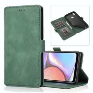 For Samsung Galaxy A10s Retro Magnetic Closing Clasp Horizontal Flip Leather Case with Holder & Card Slots & Photo Frame & Wallet(Dark Green) (OEM)