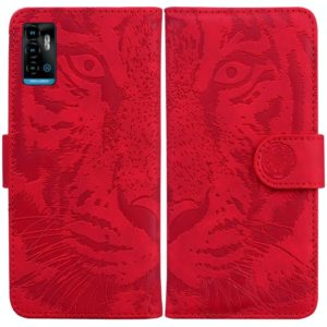 For ZTE Blade A72 / V40 Vita Tiger Embossing Pattern Horizontal Flip Leather Phone Case(Red) (OEM)