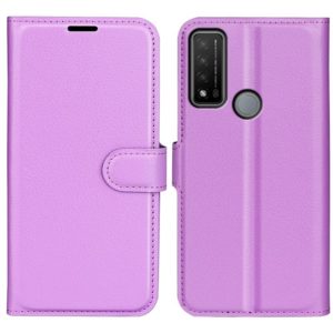 For TCL 20 R 5G Litchi Texture Horizontal Flip Phone Protective Case with Holder & Card Slots & Wallet(Purple) (OEM)