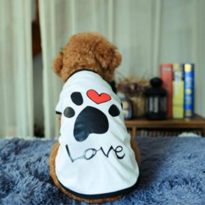 Pet Clothes Dog Love Pattern Vest Dog Clothes, Size:S(White) (OEM)