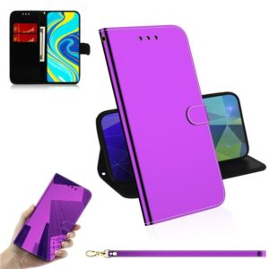 For Xiaomi Redmi Note 9s / Note 9 Pro Max Lmitated Mirror Surface Horizontal Flip Leather Case with Holder & Card Slots & Wallet & Lanyard(Purple) (OEM)