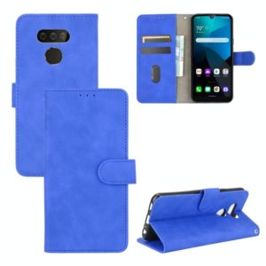For LG Harmony 4 Solid Color Skin Feel Magnetic Buckle Horizontal Flip Calf Texture PU Leather Case with Holder & Card Slots & Wallet(Blue) (OEM)