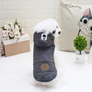 New Style Pet Dogs Clothes Moustache Both Feet Warm Plush Hooded Coat , Size: M, Bust: 37cm, Neck: 26cm(Grey) (OEM)