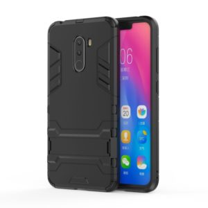 Shockproof PC + TPU Case for Xiaomi Pocophone F1, with Holder(Black) (OEM)