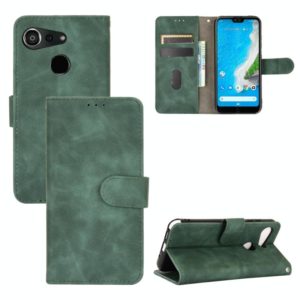 For Kyocera Android One S6 Solid Color Skin Feel Magnetic Buckle Horizontal Flip Calf Texture PU Leather Case with Holder & Card Slots & Wallet(Green) (OEM)