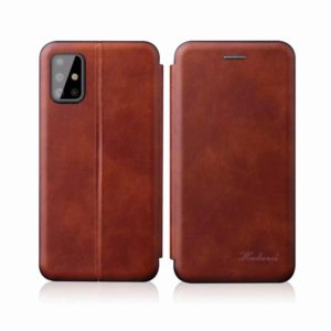 For Samsung Galaxy A02 (EU Version) ntegrated Electricity Pressing Retro Texture Magnetic TPU+PU Leather Case with Card Slot & Holder(Brown) (OEM)