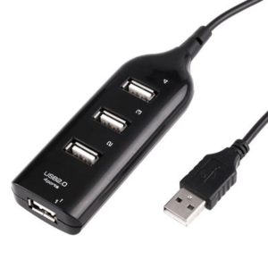 4 Ports USB 2.0 HUB, Cable Length: 30cm(Black) (OEM)