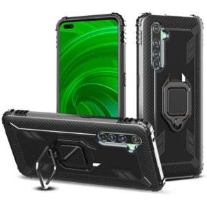 For OPPO Realme X50 Pro Carbon Fiber Protective Case with 360 Degree Rotating Ring Holder(Black) (OEM)