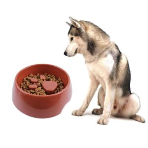 Anti-choking Pet Bowl Slow Food Dog Print Food Bowl, Size:22x17.5x7cm(Brown) (OEM)