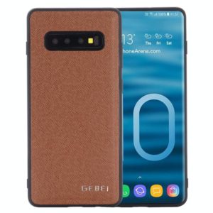 For Galaxy S10+ GEBEI Full-coverage Shockproof Leather Protective Case(Brown) (GEBEI) (OEM)