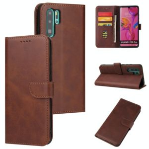 For Huawei P30 Pro Calf Texture Buckle Horizontal Flip Leather Case with Holder & Card Slots & Wallet(Brown) (OEM)