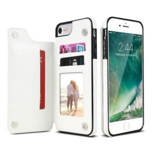 For iPhone 7 Plus / 8 Plus Retro PU Leather Case Multi Card Holders Phone Cases(White) (OEM)
