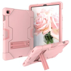For Galaxy Tab S5e T720 Contrast Color Silicone + PC Combination Case with Holder(Rose Gold) (OEM)