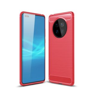 For Huawei Mate 40 Brushed Texture Carbon Fiber TPU Case(Red) (OEM)