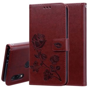 Rose Embossed Horizontal Flip PU Leather Case for Xiaomi Redmi 7, with Holder & Card Slots & Wallet (Brown) (OEM)
