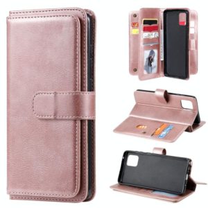 For Samsung Galaxy A81 / Note 10 Lite Multifunctional Magnetic Copper Buckle Horizontal Flip Solid Color Leather Case with 10 Card Slots & Wallet & Holder & Photo Frame(Rose Gold) (OEM)