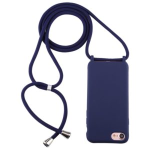 For iPhone 6s Plus / 6 Plus Candy Color TPU Protective Case with Lanyard(Dark Blue) (OEM)
