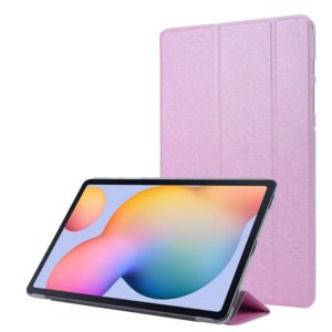 For Samsung Galaxy Tab S8+ / Tab S8 Plus / Tab S7 FE / Tab S7+ / T970 Silk Texture Three-fold Horizontal Flip Leather Case with Holder & Pen Slot(Pink) (OEM)