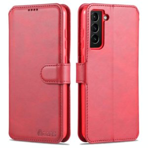 For Samsung Galaxy S21 FE 5G AZNS Calf Texture Horizontal Flip Leather Case with Holder & Card Slots & Wallet & Photo Frame(Red) (AZNS) (OEM)