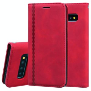 For Samsung Galaxy S10 Frosted Business Magnetic Horizontal Flip PU Leather Case with Holder & Card Slot & Lanyard(Red) (OEM)