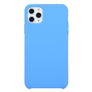 For iPhone 11 Pro Max Solid Color Solid Silicone Shockproof Case(Deep Blue) (OEM)