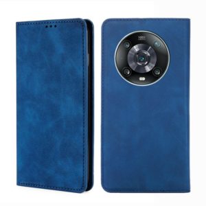 For Honor Magic4 Pro Skin Feel Magnetic Horizontal Flip Leather Phone Case(Blue) (OEM)