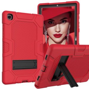 For Samsung Galaxy Tab A7 10.4 (2020) T500 / T505 Contrast Color Robot Shockproof Silicone + PC Protective Case with Holder(Red Black) (OEM)