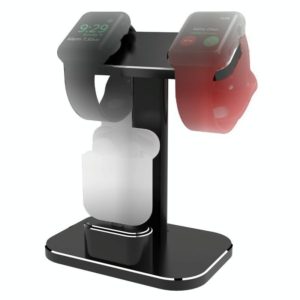 XMJ-003 Multifunctional Metal Desktop Stand Wireless Charging Stand for iWatch / iPods(Classic Black) (OEM)