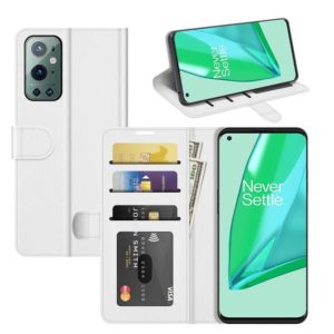 For OnePlus 9 Pro R64 Texture Single Horizontal Flip Protective Case with Holder & Card Slots & Wallet& Photo Frame(White) (OEM)