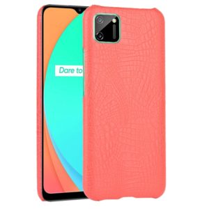 For Oppo Realme C11 Shockproof Crocodile Texture PC + PU Case(Red) (OEM)