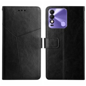 For Tecno Spark 8 HT01 Y-shaped Pattern Flip Leather Phone Case(Black) (OEM)