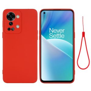 For OnePlus Nord 2T Pure Color Liquid Silicone Shockproof Phone Case(Red) (OEM)