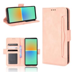 For Sony Xperia 10 IV Skin Feel Calf Texture Card Slots Leather Phone Case(Pink) (OEM)