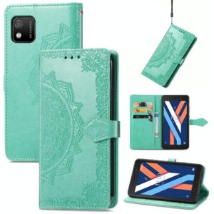 For Wiko Y52 Mandala Flower Embossed Flip Leather Phone Case(Green) (OEM)