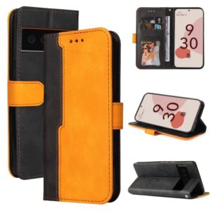 For Google Pixel 6 / Pixel 6 Pro Business Stitching-Color Horizontal Flip PU Leather Case with Holder & Card Slots & Photo Frame(Orange) (OEM)