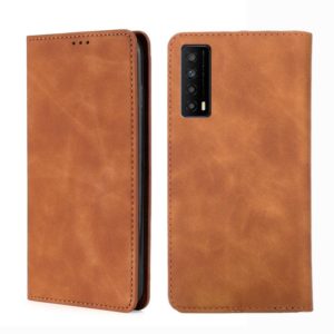 For TCL Stylus 5G Skin Feel Magnetic Horizontal Flip Leather Phone Case(Light Brown) (OEM)