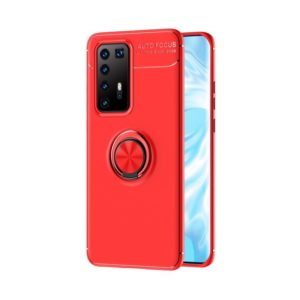 For Huawei P40 Pro Metal Ring Holder 360 Degree Rotating TPU Case(Red+Red) (OEM)
